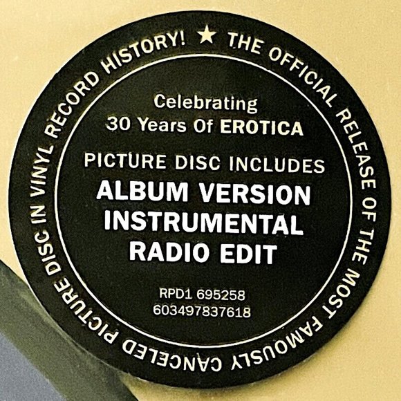 🆕 MADONNA ~ EROTICA 30th ANNIVERSARY LIMITED EDITION 12” PICTURE DISC RECORD - Picture 3 of 3